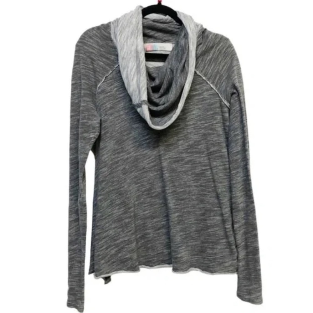 Free People Dark Gray Cowl Neck Top